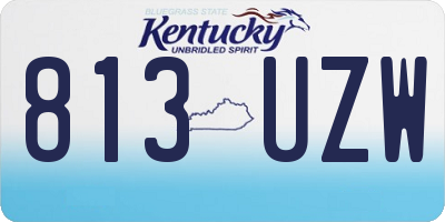 KY license plate 813UZW