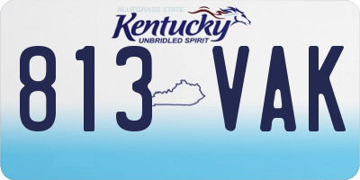 KY license plate 813VAK