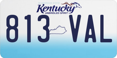 KY license plate 813VAL