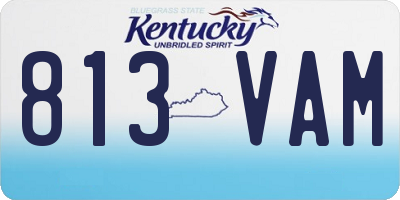 KY license plate 813VAM