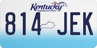 KY license plate 814JEK