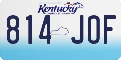 KY license plate 814JOF
