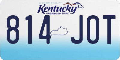 KY license plate 814JOT