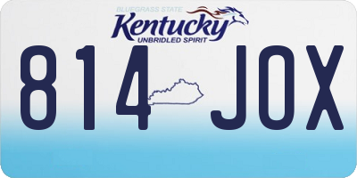 KY license plate 814JOX