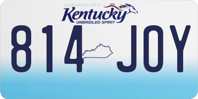 KY license plate 814JOY