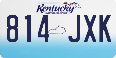 KY license plate 814JXK