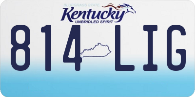 KY license plate 814LIG