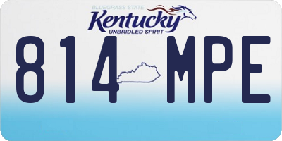 KY license plate 814MPE
