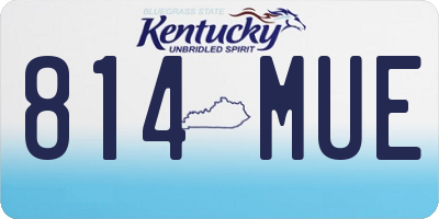 KY license plate 814MUE