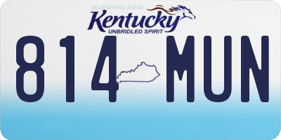 KY license plate 814MUN