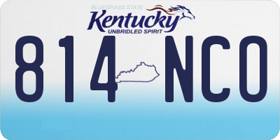 KY license plate 814NCO