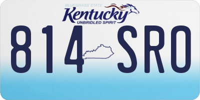 KY license plate 814SRO