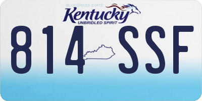 KY license plate 814SSF