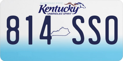 KY license plate 814SSO