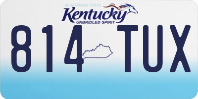 KY license plate 814TUX