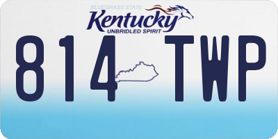 KY license plate 814TWP
