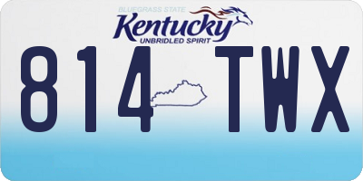 KY license plate 814TWX