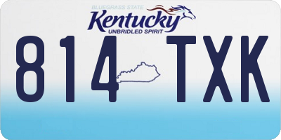 KY license plate 814TXK