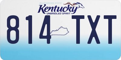 KY license plate 814TXT