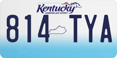 KY license plate 814TYA
