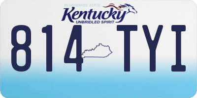 KY license plate 814TYI
