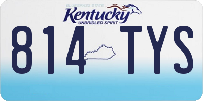 KY license plate 814TYS
