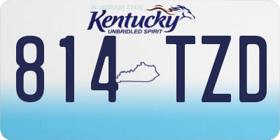 KY license plate 814TZD