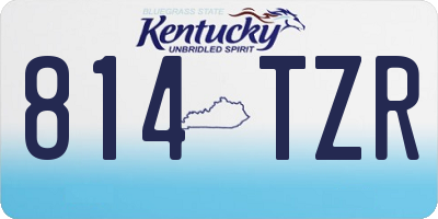 KY license plate 814TZR