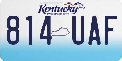KY license plate 814UAF