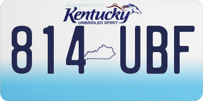 KY license plate 814UBF