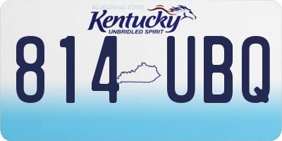 KY license plate 814UBQ