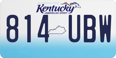 KY license plate 814UBW