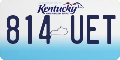 KY license plate 814UET