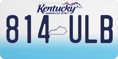 KY license plate 814ULB