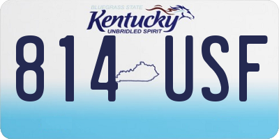 KY license plate 814USF