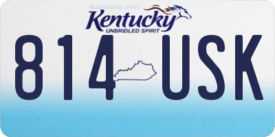 KY license plate 814USK