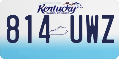 KY license plate 814UWZ