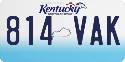 KY license plate 814VAK