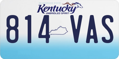 KY license plate 814VAS