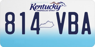 KY license plate 814VBA