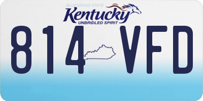 KY license plate 814VFD
