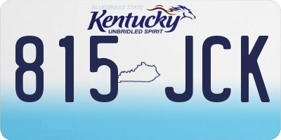 KY license plate 815JCK