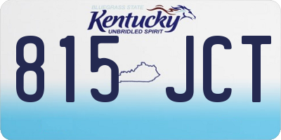 KY license plate 815JCT
