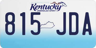 KY license plate 815JDA