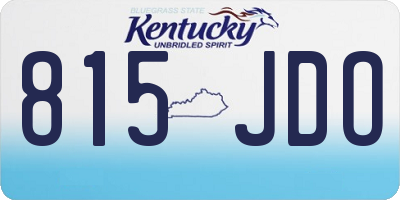 KY license plate 815JDO