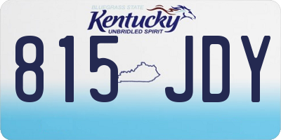 KY license plate 815JDY
