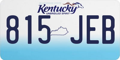 KY license plate 815JEB
