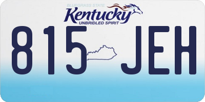 KY license plate 815JEH