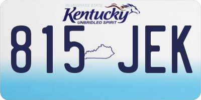 KY license plate 815JEK