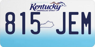 KY license plate 815JEM